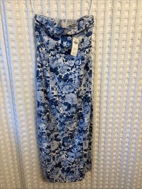 Blue Floral Maxi Skirt - Women's Comfortable Floral Print
